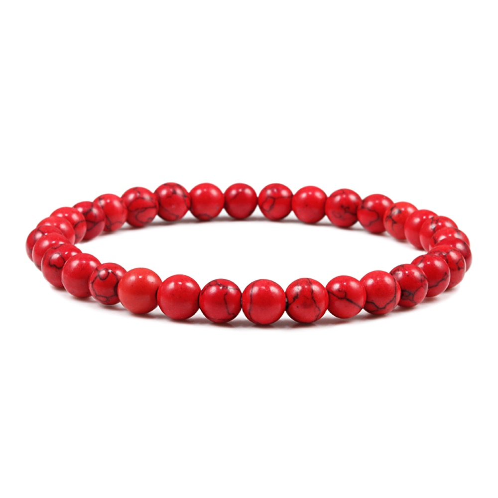Bracelet de perles en Turquoises Rouges