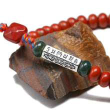 Charger l&#39;image dans la galerie, Bracelet tibétain en jaspe rouge naturel &quot;Protection&quot;
