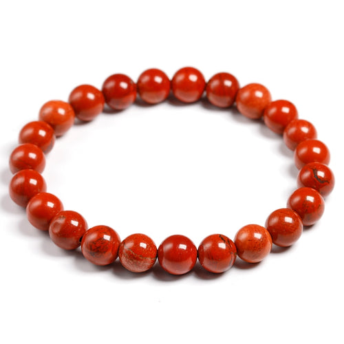 Bracelet en pierre de jaspe rouge naturelle