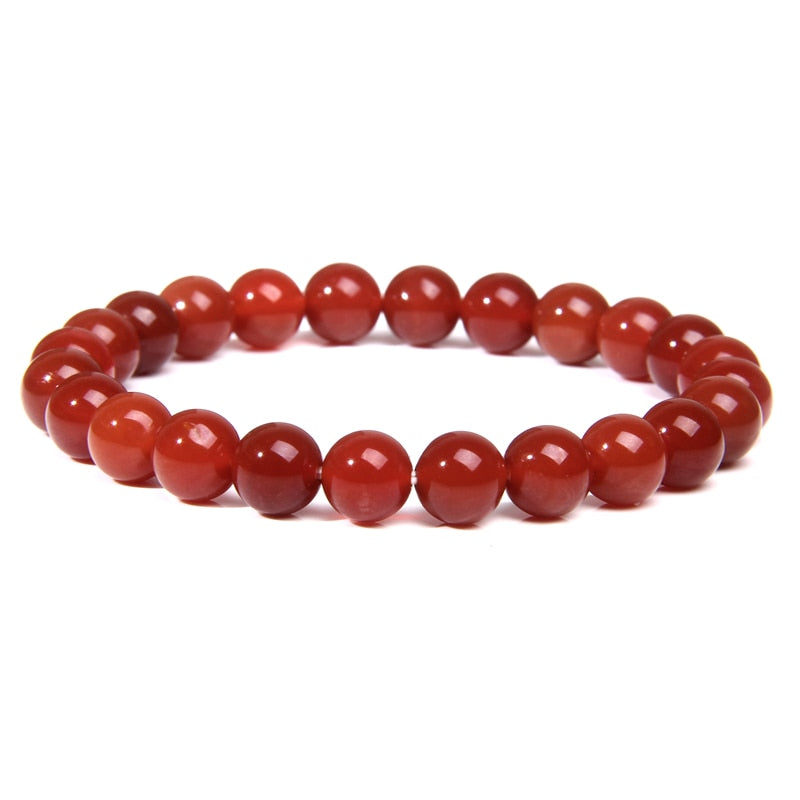 Bracelet de perles d'agate rouge naturelle