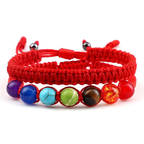 Bracelet-tibetain-tresse-7-chakras-couleur-rouge