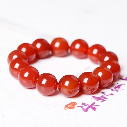 Bracelet en pierre naturelle d'onyx rouge