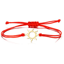 Charger l&#39;image dans la galerie, Bracelet fil rouge soleil, chakra plexus solaire
