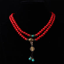 Charger l&#39;image dans la galerie, Bracelet Mala tibetain en pin rouge
