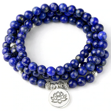 Charger l&#39;image dans la galerie, bracelet-mala-tibetain-en-lapis-lazuli-veritable
