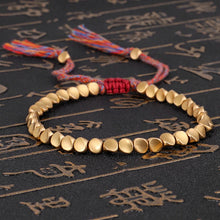 Charger l&#39;image dans la galerie, Bracelet tibetain en perles de cuivre tresse à la main
